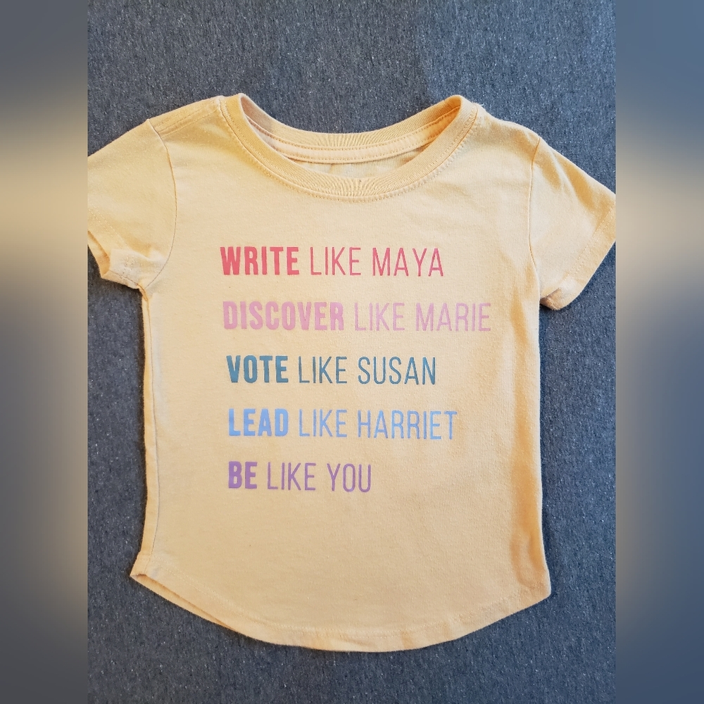 Maya Angelou, 2T girls/non-binary, yellow t-shirt